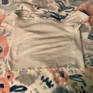 H&M White Off The Shoulder Crop Top